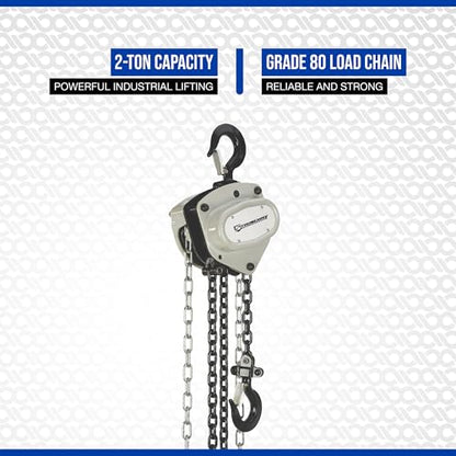Strongway Manual Chain Hoist, 4,400-Lb. Capacity, 20ft. Lift