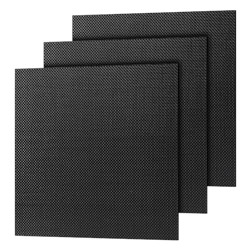 OLYCRAFT 3 Pack 240x240x1.5MM Carbon Fiber Sheet 3K Real Carbon Fiber Board Plate 100% 3K Laminate Plate Panels Sheets Lightweight High Strength Panel for RC Airplanes Drone Laptop Repair Panel - size: 240x240x1.5MM