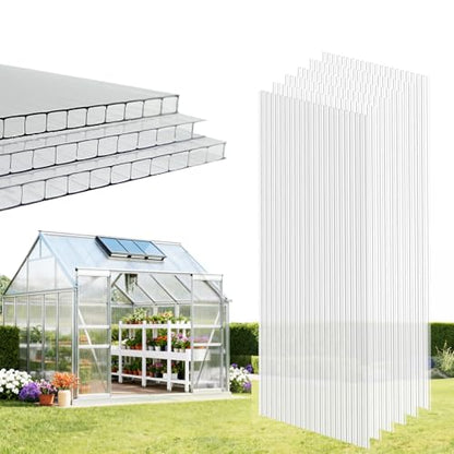 EVERECO 6 Pcs Greenhouse Panel, 6'FT x 2'FT x 0.16" in Polycarbonate Sheet - size: 6'FT x 2'FT x 0.16"IN