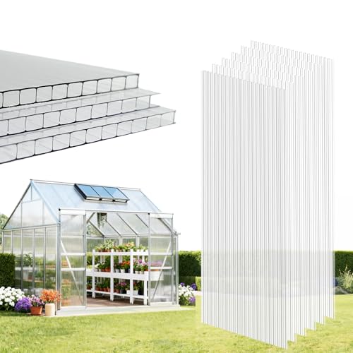 EVERECO 6 Pcs Greenhouse Panel, 6'FT x 2'FT x 0.16" in Polycarbonate Sheet - size: 6'FT x 2'FT x 0.16"IN