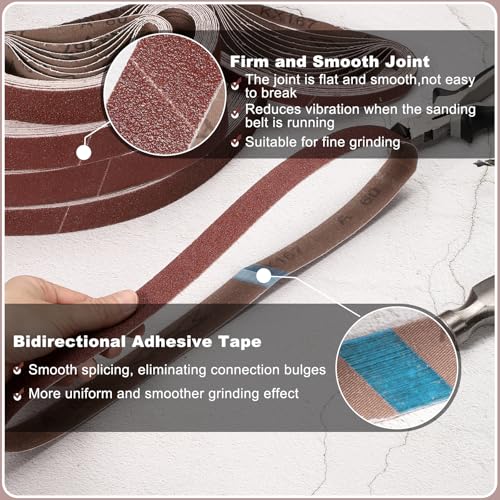 HARFINGTON 1/2 x 10 Inch Sanding Belts, 10 Pcs 80 Grits Aluminum Oxide - size: 1/2x10 inch(80 grit)