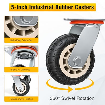 Stainless Steel Platform Cart 1320 lbs Heavy Duty Flatbed Push Dolly with 5 Inch Rubber Wheels 36 x 24 Inch Platform Truck for Warehouse Industrial Use Black - color: 1320 Lbs|silver|36x24 Inch