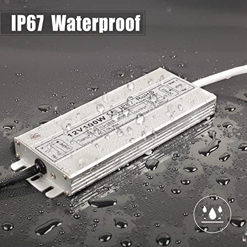 LED Driver Waterproof IP67 Power Supply 150W 12V DC 12.5a Transformer thinner and Durable with US 3-Prong Plug Plate for Outdoor Use - size: 12V150W