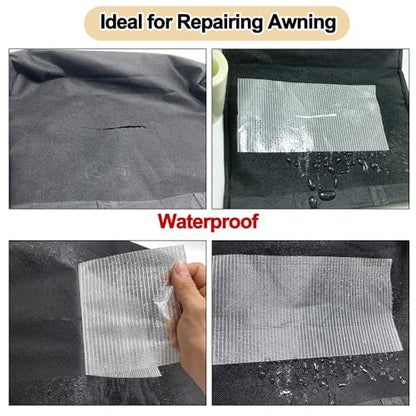 39FT RV Awning Repair Tape,Waterproof Canvas Repair Patch Kit, Tent Repair Tape for Tarp,Outdoor Repai Sail Tape, for Boat Covers, Canopy, Tears - size: 5IN x 39FT