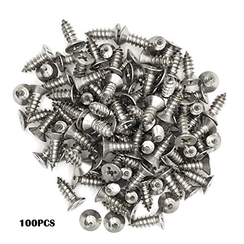 5 x 14mm Screw, Flat Head, Phillips Drive, Self Drilling, 304 Stainless Steel Drywall Wood Screws 100Pcs - size: 5 x 14mm