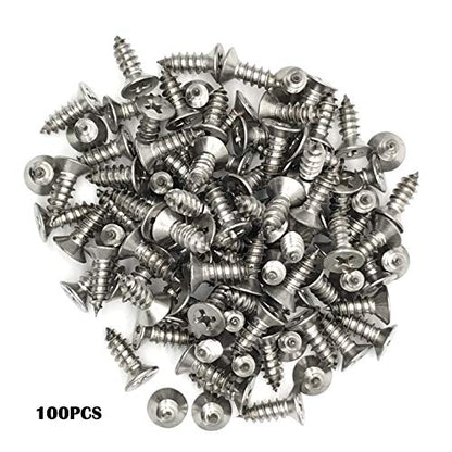5 x 14mm Screw, Flat Head, Phillips Drive, Self Drilling, 304 Stainless Steel Drywall Wood Screws 100Pcs - size: 5 x 14mm