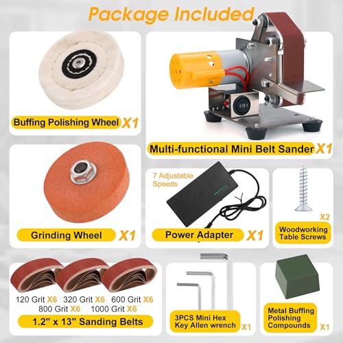 Mini Belt Sander for Knife Making, 3 IN 1 Electric Power Bench Belt Sanders - style: Multi-functional Belt Sander