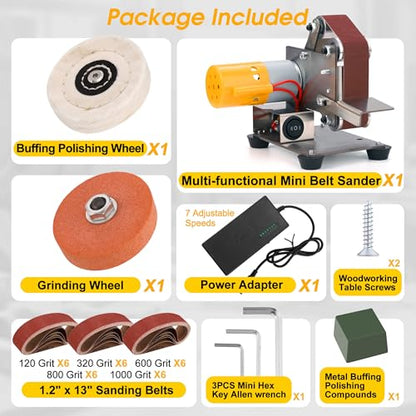 Mini Belt Sander for Knife Making, 3 IN 1 Electric Power Bench Belt Sanders - style: Multi-functional Belt Sander