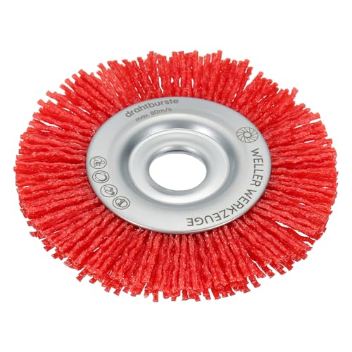 DTGN 3 Inch Wire Wheel Brush for Grinder, 1/2" Arbor, 80 Grit - color: Red, size: 80 Grit