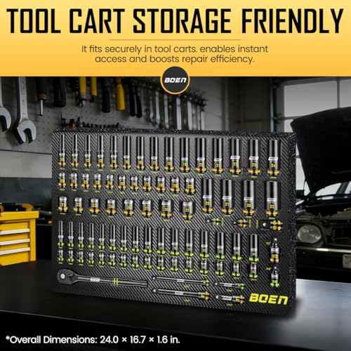 BOEN Pro 80-Pieces 1/2" & 3/8" Drive Master Impact Socket Set, 6 Point Metric Deep & Shallow Sockets (8-32mm), Cr-Mo, Includes 1/2" Drive 90-Tooth Handle Wrench for High-Torque Applications