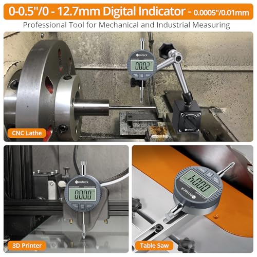 Neoteck 0-12.7mm/0.5" Digital Dial Indicator 0.01mm/0.0005" with Resolution - color: Silver Gray, size: 0-0.5''/0.0005''