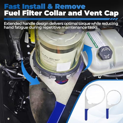 6 & 8 in Collar Vent Cap Fuel Filter Wrench for Davco Fuel Pro, Anti-slip