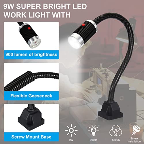 PATIKIL Machine Work Light Flexible Geeseneck Work Light 900 Lumen LED Work