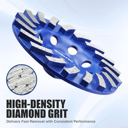 WORKPRO 4.5" Spiral Turbo Diamond Grinding Cup Wheel for Concrete - size: 4.5INCH(Single Row)