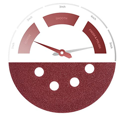 S SATC 5 Inch Sanding Discs Hook and Loop 150 PCS Sandpaper Discs Premium Aluminum Oxide 120 Grit for Random Orbital Sander - style: 150PCS 5 Inch 120 Grit