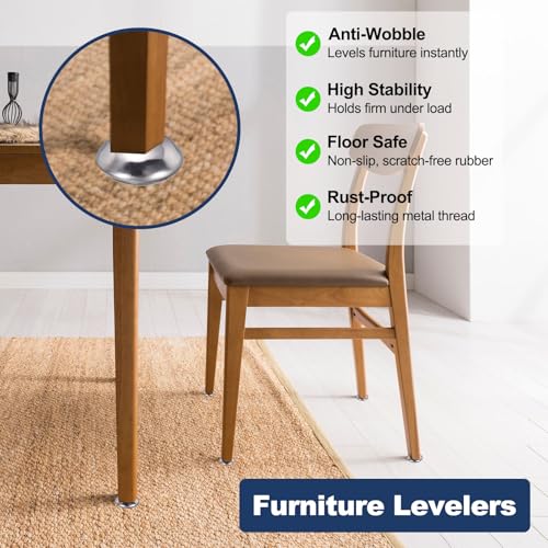 uxcell 8 Pcs M10 Thread Adjustable Furniture Levelers Screw Leveling Feet
