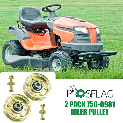 2 Pack 756-04224 Flat Idler Pulley for Cub Cadet LT1050 LT1042 Deck - color: T9 2x756-0981