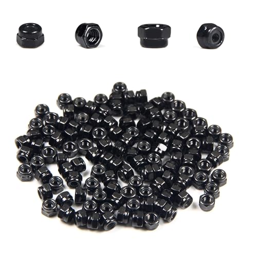 100Pcs M3 x 0.5mm Carbon Steel Hex Lock Nuts, Nylon Insert Self-Locking Nut - size: M3x0.5