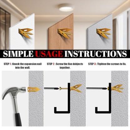 420 Pcs Self Drilling Drywall Anchors with Screws Kit, 2 Sizes Drywall Anchors and 4 Sizes Zinc Plated Screws, Holds Up to 100lbs, No Pre-Drill Needed, for TV, Shelf Straps, Picture Frames - size: 2 Sizes-420 PCS