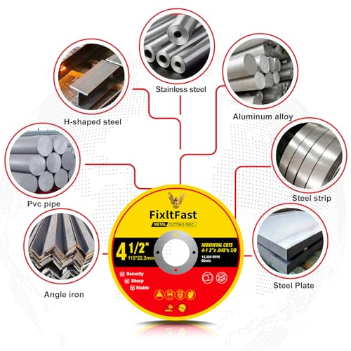 FIXLTFAST 4-1/2 x .045 x 7/8" Metal & Stainless Steel Cut Off Wheel -50 PCS - size: 4.5