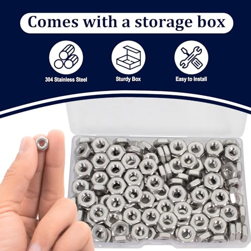 ZQZ #10-32 Hex Nuts,150PCS Stainless Steel Hardware Nut 304 ss Threaded Nut - size: SAE 10#32;150 PCS