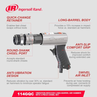 Ingersoll Rand 114GCQ EDGE Series 2 5/8" Stroke Air Hammer Kit