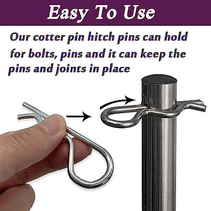 15Pcs Heavy Duty Hitch Pins Clip R Clips Cotter Pins, White Zinc Plated Spring Retaining Wire Hair Pins， Large for Trailer Tractors Mower Carts Truck Pin Clip，Strong Spring Tension M3x60mm - size: M3×60mm-15pcs White zinc-plated