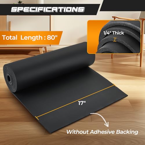 NATGAI Neoprene Closed Cell Foam Roll, 1/4" Thick, 17" W x 80" L - size: 1/4" Thick x 17" Wide x 80" Long
