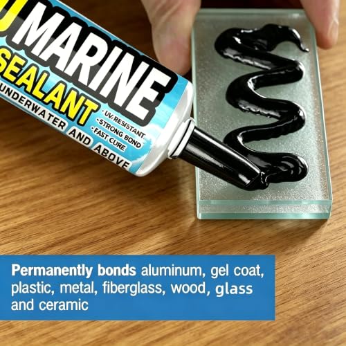 5200 Marine Sealant Adhesive Fast Cure - Permanent, Watertight Bonding and Sealing - UV Resistant, Above & Below Waterline- for Boats, Hulls, Decks & RVs,Pond Sealant 3oz (1Pack Black) - color: 1Pack Black