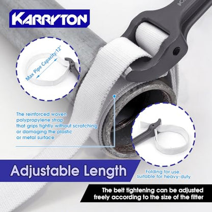 18 Inch Strap Wrench, Aluminum Handle w/ 48" Long Nylon Strap