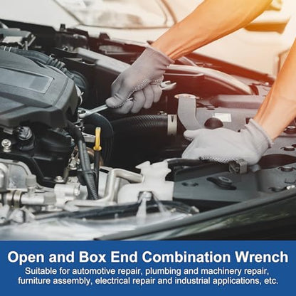 HARFINGTON 2Pcs Combination Wrench 11mm Metric 12-Point Box and Open End - size: 11mm