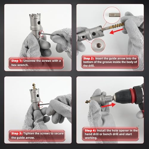 BLACK CANYON 1-7/32" Carbide Hole Saw, Doubling as Hole Saw & Drill bit with 3-Flat Shank and YG10X Carbide Cutter Head. Ideal for Stainless Steel, Aluminum, Carbon Steel - size: 1-7/32 inch
