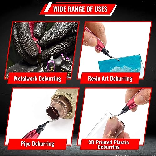 AFA Tooling Deburring Tool, 31 HSS Blades, Red CNC Anodized Aluminum Handle - size: Tool + 30blades