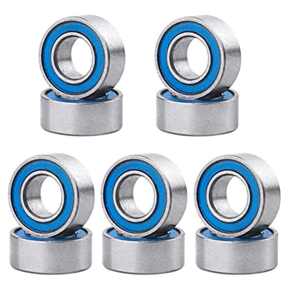 RC Ball Bearings 10-Pack Bearing Steel and Double Rubber Sealed Miniature Deep Groove Ball Bearings (3x6x2.5mm) - size: 3x6x2.5mm