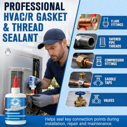 60 ml HVAC Gasket and Thread Sealant, Non-Hardening AC Gasket Sealer,1 Pack