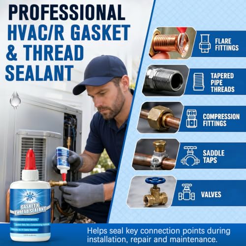60 ml HVAC Gasket and Thread Sealant, Non-Hardening AC Gasket Sealer,1 Pack