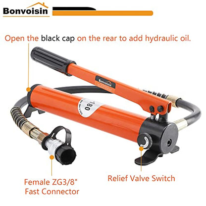 Bonvoisin CP-180 Manual Hydraulic Pump Hand Pump Hose Coupler for Hydraulic Tools(8500psi) - color: CP-180 Pump