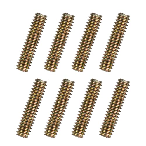 uxcell 8pcs Fully Threaded Rods 1/4x1 All Thread Studs Long Threaded Screw Carbon Steel for Furniture Garden Railing Mounting Assembly Fastening Frame Connection Colorful Zinc - size: 1/4x1"