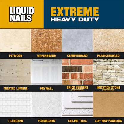 Liquid Nails 28 oz Extreme Heavy Duty Construction Adhesive - color: White, size: 28 Ounce, style: Extreme Heavy Duty