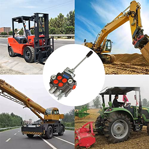 2 Spool Hydraulic Control Valve 3600 PSI, 11GPM Adjustable Hydraulic Directional Control Valve for Tractor Loader