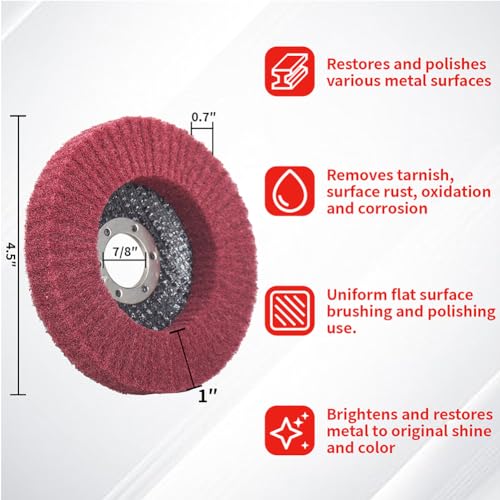 4-1/2 Inch 320 & 600 Grit Scour Flap Disc for Angle Grinder, 10Pcs - color: Maroon/Gray, size: 320/600 Grit - 10Pcs
