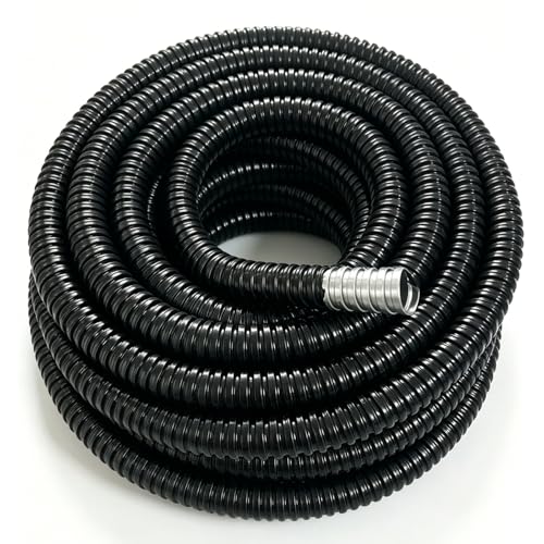 50ft 3/4-Inch Flexible Electrical Conduit, PVC-Coated Liquid-Tight, Galvanized Steel Flexible Metal Conduit，Suitable for Household Wire Management and Outdoor Cable Layout - size: 3/4in-50ft
