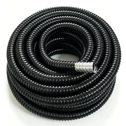 50ft 3/4-Inch Flexible Electrical Conduit, PVC-Coated Liquid-Tight, Galvanized Steel Flexible Metal Conduit，Suitable for Household Wire Management and Outdoor Cable Layout - size: 3/4in-50ft