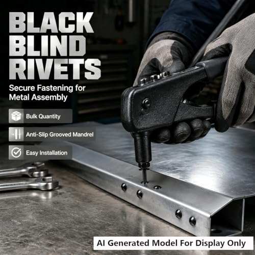Antrader 3/16" x 5/8" Stainless Steel Blind Pop Rivets,Black,100Pcs - color: All Black, size: 4.8mm x 16mm