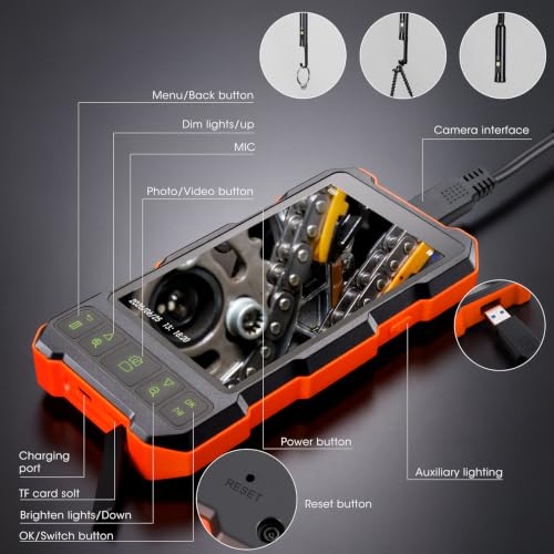 Epicmate 50FT Triple Lens Inspection Camera,5”IPS Screen Endoscope Camera - size: 5" Triple Lens-50FT