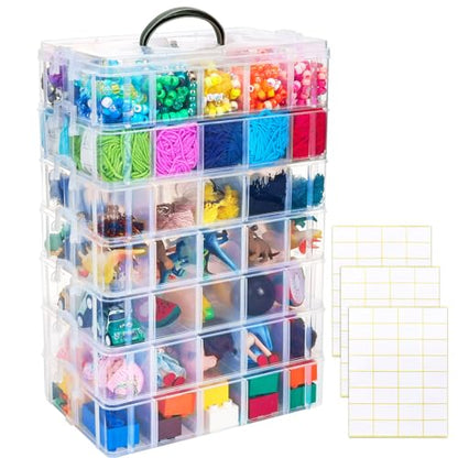 Bead Organizer 7 Tier 70 grid Stackable Craft Tackle Storage Container - size: 7-Tier