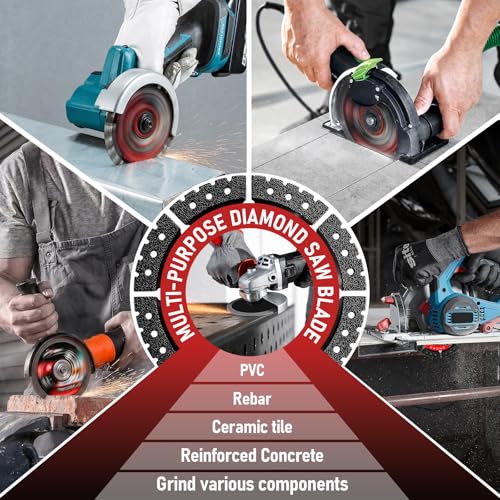 3PCS Diamond Blades, 4.5",Multipurpose, Suitable for Cutting Metal