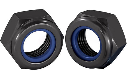 1/2-13 Lock Nut, Nylon Insert Hex Locknuts Locking Hex Nuts, Black e-Coating Stainless Steel, 20-Pack - size: 1/2-13