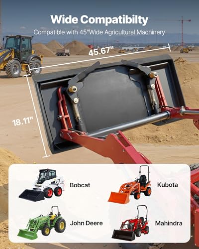 VEVOR 3/8 in Skid Steer Mount Plate, Universal Quick Attach Mount Plate, Easy to Bolt, 7000lbs Load Capacity, Heavy Duty Steel Loader Plates Compatible with Kubota Bobcat Skid Steers & Tractors - size: 3/8 Inch