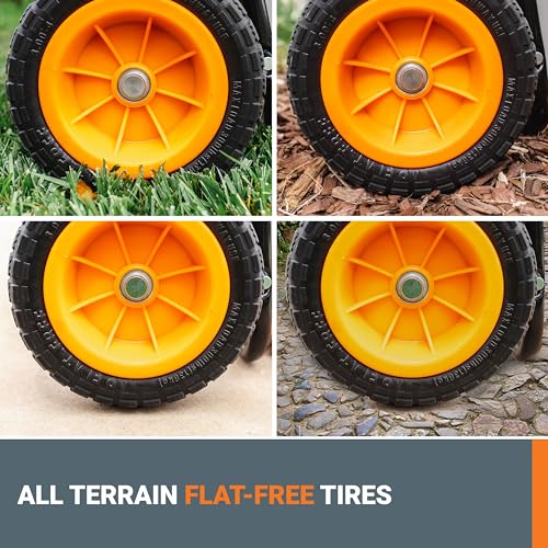 WORX Wheelbarrow Heavy Duty Dolly, 8-in-1 Aerocart Garden Cart, WG050 - size: Aerocart, style: Tools